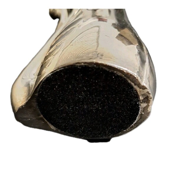 Vintage Silver Tone Swan Art Nouveau Style 7 inch Bud Vase Weighted Bottom - Picture 7 of 15